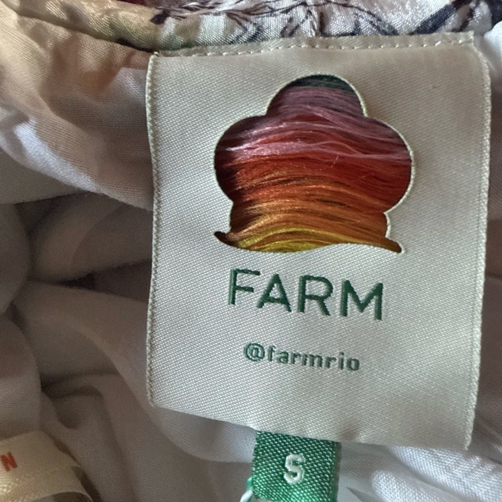 FARM Rio Floral Patchwork Wrap Dress in White, Yellow, Blue & Red - Picture 9 of 13